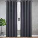SUN+BLK Nantes Luxury Insulated Total Blackout Grommet Single Curtain Panel, Noise Reducing, Light Blocking, Grey, 52x63