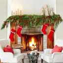 24 Pcs Velvet Christmas Tree Bows Vintage Velvet Ribbon Bows for Tree Garland Wreath Indoor Xmas Decorations (3/8'' Wide, 5 * 7 inch) (Dark Red)