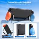 Lainergie 9-IN-1 Switch 2 Grip Case, Ergonomic Grip Hard Shell with Replaceable Grips [to fit All Hands Sizes], Dockable Handheld Shell Set for Nintendo Switch 2 2025, Neon Blue (L) + Neon Red (R)