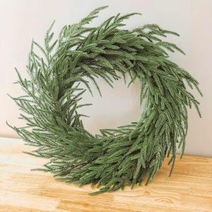 26 Inch Christmas Wreath for Front Door, Thickened Norfolk Pine Wreath Outdoor Indoor - Large Artificial Green Wreaths for Windows, Walls, Farmhouse Christmas Decorations