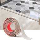 Art3d Self Adhesive Vinyl Floor Transition Strip, Laminate Floor Strip Floor Flat Divider Strip for Joining Floor Gaps, Carpet Threshold Transition, Floor Tiles (10 FT, 1.57in, White-Washed)