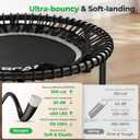 BCAN BT2 450/550LBS Mini Rebounder Trampoline for Adults with Bar, Fitness Trampoline with Bungees, Adjustable Handle, Stable & Quiet, Indoor Outdoor, Whole-Body Workout & Relaxation at Home-40IN/48IN