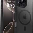 MOCCA Strong Magnetic for iPhone 16 Pro Max Phone Case, [Compatible with Magsafe][16FT Mil-Grade Drop Protection] Slim Thin Translucent Matte Protective Cover Case for iPhone 16 Pro Max Case, Black