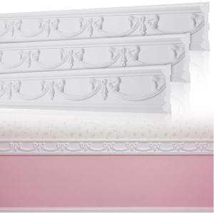Leinuosen 3 Pcs 47x4.3in Decorative Wall Molding Trim Bow Chair Rail Panel