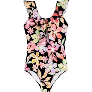 Kanu Surf Girls Gianna Beach Sport Ruffle One Piece Swimsuit (12, Daria Black)