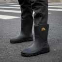 Waterproof Garden Rain Boots for Men Breathable Lightweight Mid Calf Deck Fishing Outdoor Slip Resistant Shoes (L)