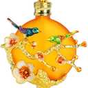 40ml Fancy Empty Glass Perfume Bottles Vintage Hummingbird Flower Decorative Refillable Crystal Perfume Bottle Containers (Yellow)
