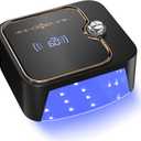 TCHMCITY 288W Cordless Nail Lamp, Rechargeable UV Light for Gel Nails with Unique Knob & Full LCD Display Screen, Portable Wireless UV LED Nail Lamp, Fast Curing Gel Nail Polish for Salon & Home Use