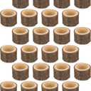 OwnMy Set of 24 Wooden Tea Light Candle Holders Votive Candle Holders, Rustic Wooden Pillar Candle Stands Vintage Tealight Holders Set Candle Centerpieces for Dining Table Wedding Party, 1.6" H