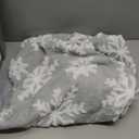 48 Inch Faux Fur Christmas Tree Skirt Large Snowflakes Tree Skirt Decoration for Xmas Party Home (Gray)