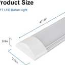 2 Packs 4FT LED Batten Light with 0.2m Cable, Ultra-Thin Ceiling Surface Mounted Light, 40W, 4000K, IP20, LED Ceiling Lamp for Garage, Shop, Hallway, Office, Market, ver.2, 20cm Cable