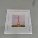 upsimples 6x6 Picture Frame Set of 3, Made of High Definition Glass for 4x4 with Mat or 6x6 Without Mat, Wall and Tabletop Display Photo Frames, White