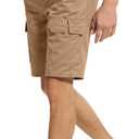 WORK IDEA Men's Cargo Shorts Cotton Drawstring Stretch Short Relaxed Fit (Brown, XXL)
