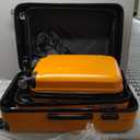 Luggage, PC+ABS Hardshell Lightweight Durable Spinner Wheels Suitcase, Orange, 3-Piece Set (20"/24"/28")