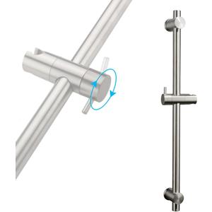 24 Inch Shower Slide Bar with Adjustable Shower Holder Wall Mount Sliding Bar Stainless Steel Wall Mounted Shower Slide Bar with Adjustable Shower Head Holder, Brushed Nickel