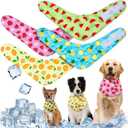 Reginary 4 Pack Dog Ice Bandanas Summer Instant Cooling Bandanas for Dog Neck Wraps Hawaiian Fruit Breathable Cooling Scarf for Pet Summer Hunting Training Hiking Camping Outdoor Activities(M)
