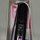 Go Brush Pro 2026, Portable Straightener Brushs for Travel, with LCD Temperature Display, Fast Heating Cordless Mini Hair Brushs (Black)