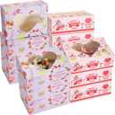 Nezyo 48 Pack Mother's Day Cookie Boxes with Window 8.3 x 6 x 3 Inch Best Mother Ever Bakery Box for Cupcakes, Candy, Muffins, Donuts
