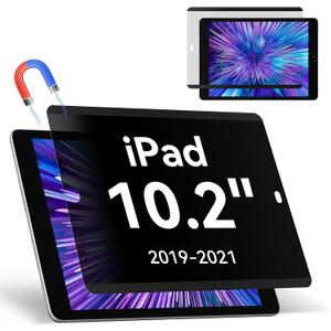 Magnetic Privacy Screen Protector Compatible with iPad 9th 8th 7th 10.2 Inch & iPad Air 3th & iPad Pro 10.5", Removable Anti Glare Blue Light Bubble-Free Black Security Protector Private Filter [1 PACK] iPad 10.2" Privacy Screen