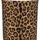 Leopard Cheetah Round Laundry Hamper Wildlife Fur Print Storage Basket Toys Clothes Organizer Bin For Home Bathroom Bedroom Dorm Nursery, 38l