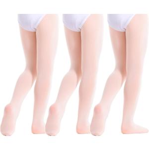 Toddler Girls Tights Dance Ballet Footed Leggings Ultra Soft Stockings for Kids Students (Pink, S)