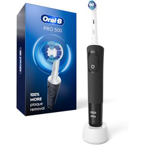 Oral-B Pro 500 Electric Toothbrush with (1) Brush Head, Rechargeable, Black