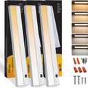 Ansen 3Packs of Under Cabinet Lights for Kitchen, 24in 18W 1237LM, Dimmable Hardwire Led Light for Closet, CRI>92, R9>90, 5 Color Temperature, 2700K-5000K(Warm White, Cool White, Daylight)