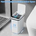 KOEYLE 2 Pack 2.2 Gallon Automatic Touchless Garbage Can, Small Motion Sensor Smart Trash Can, Slim Waterproof Trash Bin for Bedroom, Bathroom, Office, Living Room, White