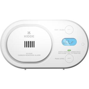 Kidde Carbon Monoxide Detector, 10-Year Battery, Detects Low-Level CO, Digital Backlit Display, LED Status Indicators, 85 dB Alarm, 5th Edition, COBDL10, Manufacturing Date 06/04/2026