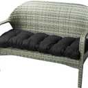 Indoor/Outdoor Bench Cushion Cotton Garden Furniture Loveseat Cushion, 51.2"x19.7" Patio Wicker Seat Cushions for Lounger Garden Furniture Patio Lounger Bench (Black)