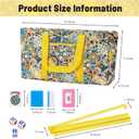 American Mahjong Tile Set with Yellow Printed Carrying Bag, 166 Blue Tiles, 4 All-in-One Color Racks/Pushers, Mah Jongg Sets, Mahjong Game Set for Travel, Christmas, Birthday Gifts