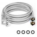 Washing Machine Hoses,6ft 2pack ¾" Stainless Steel Braided Washer Hoses 90 Degree Eblow Burst Proof Water Supply Lines Universal Fit to Hot and Cold Connection