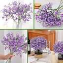 Babys Breath Artificial Flowers, Fake Gypsophila Babies Breath Real Touch Flowers for Wedding, Bouquet Floral Arrangement Party Home Decor Garden Decoration (24pcs, Purple)