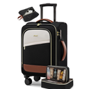 LOVEVOOK 4 Pcs Carry On Luggage 22x14x9 Airline Approved, 20 Inch Carry On Suitcases with Wheels, Softside Rolling Suitcase for Women Men, with TSA Lock Weekender Travel Luggage