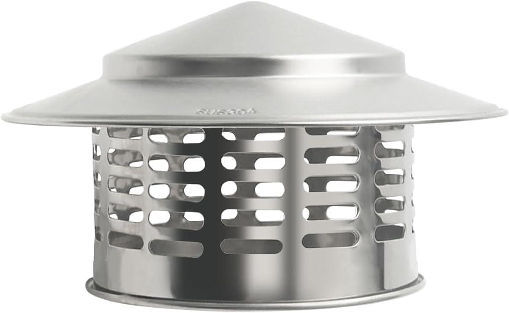 6" Round Chimney Caps, Stainless Steel Chimney Cap with Screen, 6 Inch Stove Pipe Cap Chimney Cover for All-Round Chimney Protection, 6 Inch Chimney Cap Roof Vent Cap Rain Caps for Outside