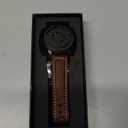 EUTOUR Mens Magnetic Watches 40mm Black Analog Quartz Wrist Magnet Watch Waterproof with Beads Bearing Design and 20mm Brown Leather Watch Band for Business Casual Fashion Ideal Gift Idea for Men