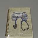 Chinoiserie Blue Bow Nurse Spiral Notebook Journal 5.5x8.3, Nurse Appreciation Gifts, Nursing Medical Office Supplies for Work, Blue Floral Stethoscope Journaling Notebooks