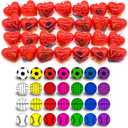 JOYIN 28 Packs Kids Valentine Day Sports Bouncy Ball with Prefilled Hearts and Valentine Cards for Kids Valentine Classroom Exchange, Kids Bouncy Balls for Class Exchange Game Prize
