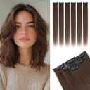 Rich Choices Real Human Hair Clip In Extensions-6 Pcs Single Clip Design-100% Remy Hairs Invisible Clip in Extensions for Thin Short Hair-Seamless Hairpieces for Women-10 Inches #2R Chocolate Brown