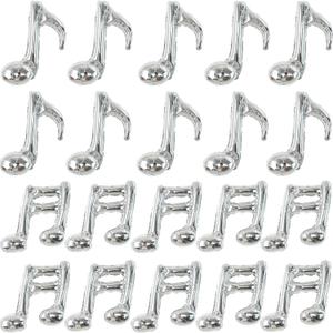 TONIFUL 20pc Music Balloons - Silver Music Notes Party Decorations - Aluminum Foil Balloons for Birthday, Baby Shower, Outdoor Party