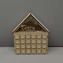 CCINEE Christmas Wooden Advent Calendar with LED Light 24 Storage Drawers Christmas Countdown Calendar for Holiday Decoration