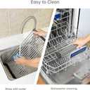 Large Telescopic Drain Rack Roll Up Rack Heat-Resistant Dish Drainer Kitchen Sink Rack Over the Sink Dish Drying Rack Stainless Steel Dish Rack (18 Tube 21.25''x12.79'')
