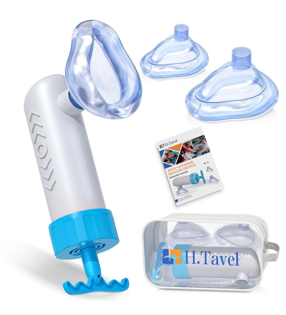 Choking Rescue Device Portable Airway Suction Rescue Device Anti Choking Device Choking First Aid Device for Kids and Adults Blue