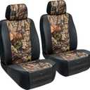 Mossy Oak Heavy Duty Seat Covers for Front Seats; Fits Full-Size SUV or Truck; Includes Front and Rear Storage Pockets, Built-in Molle Style Organizer; Semi-Custom Fit; 2pcs