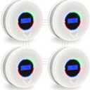 Kesymo 4Pack Upgraded Interlinked Smoke Carbon Monoxide Detector, Battery Powered&Wireless Interconnected Smoke and CO Alarm, Transmission Range of Over 820 ft (Includes Battery)