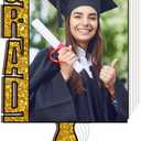 6 Pcs Graduation Sublimation Blanks Fans Class of 2026 Blank Paddle Fans with Wood Photo Picture Frame Gift for DIY Graduation Grad Ceremony Senior Party Celebration(Grad,7.9 x 5.9 Inches)