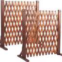 uyouous Garden Fence Wood Garden Fencing 2 Pack Extendable Instant Fence Wooden Garden Fence Expandable Freestanding Wood Garden Trellis Fence for Home Yard Garden Indoor Outdoor