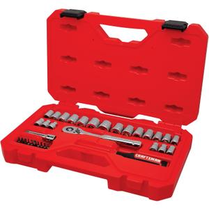 CRAFTSMAN Mechanics Tool Set, 33 Piece, 3/8 Inch Drive SAE/Metric (CMMT12113)