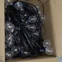 100FT Outdoor G40 LED Globe String Lights Dimmable Waterproof Shatterproof Patio Lights with 104 Bulbs Connectable Commercial Hanging Light for Christmas Patio House Backyard Balcony Party(Black) (100FT-100 Sockets-Warm White)