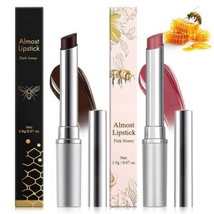 Honey noir - Black Honey Lipstick for Women, Natural Glossy Pink Lips Balm, Nourishing and Hydrating Lip Gloss for All Skin Tones (black+pink, 2PCS)
